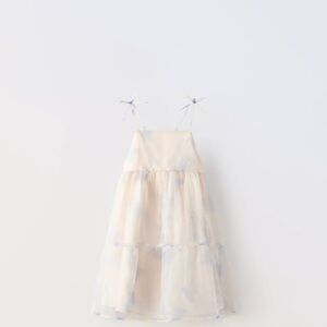 Zara Elegant Cream and Blue Kids Dress